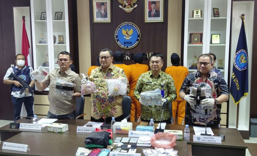 Ops Saber Bersinar 2026 : BNN Sumut Ungkap 2 Kasus, 6 Tersangka Narkotika Dibui