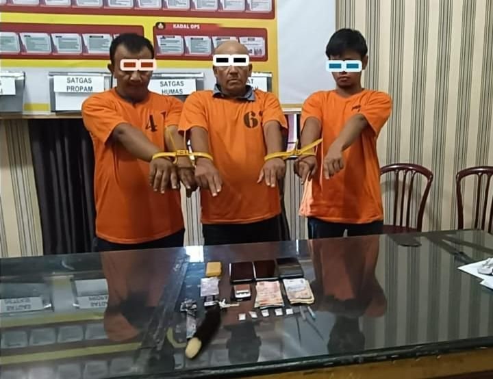 Polsek Tigapanah Ungkap Jaringan Sabu, Tiga Terduga Pengedar Diamankan