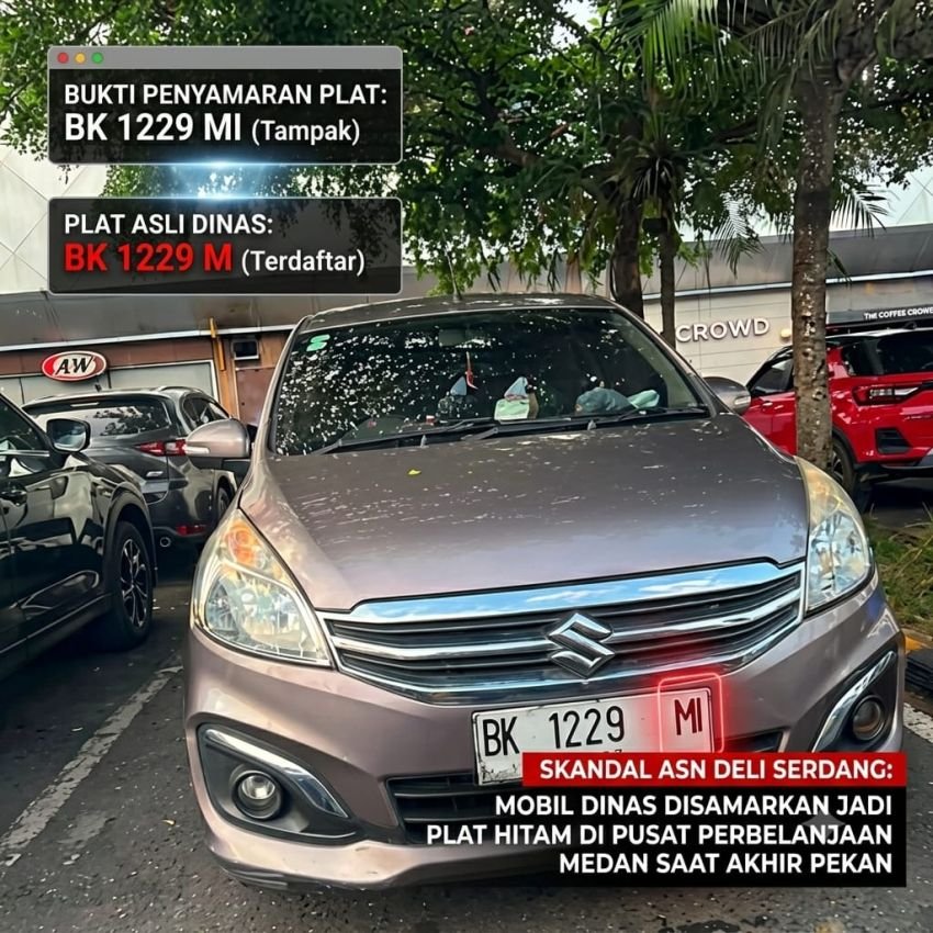 Kangkangi Instruksi Bupati, Oknum ASN Deli Serdang Diduga Ubah Plat Merah Jadi Hitam Demi Liburan Akhir Pekan