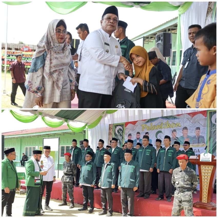 Pelantikan PD Al Jam'iyatul Wasliyah P. Siantar, Wesly Serahkan Santunan Anak Yatim Rp. 15 juta