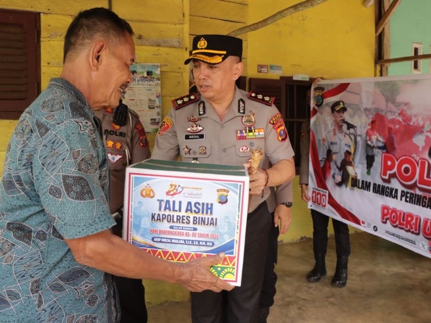 Sambut Hari Bhayangkara : Polres Binjai Wujudkan Kepedulian Dengan Bantuan Sosial