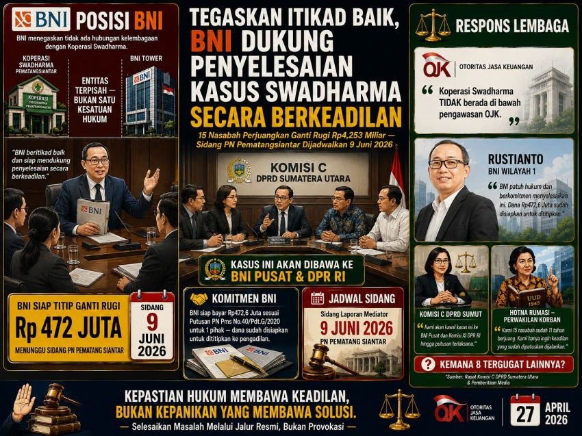 BNI Tegas Ingin Kasus Koperasi Swadharma Cepat Selesai