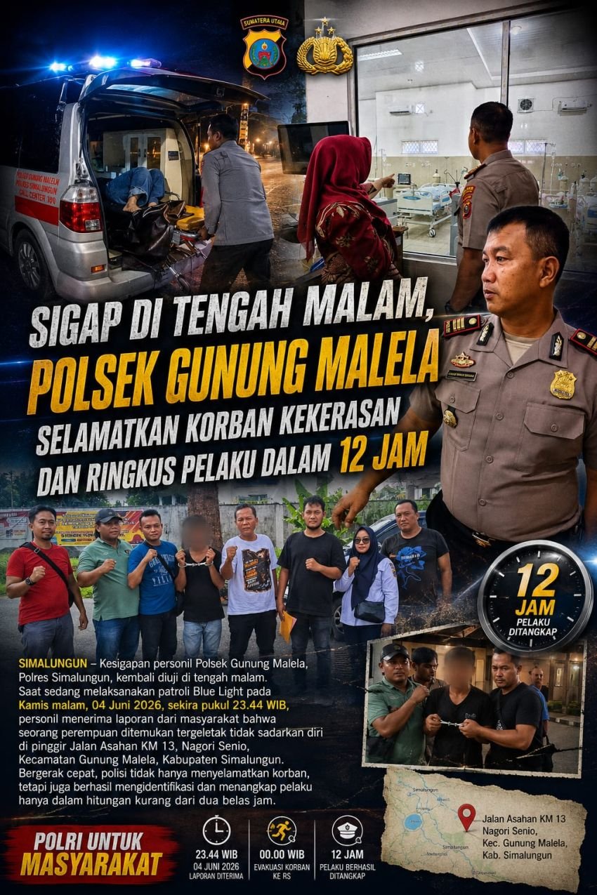 Sigap Di Tengah Malam, Polsek Gunung Malela Selamatkan Korban Kekerasan Dan Ringkus Pelaku