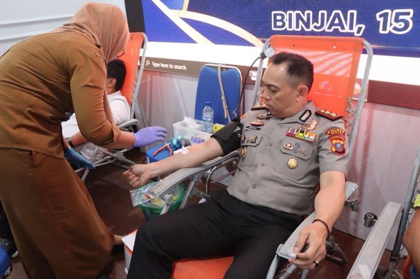 Menyambut Hari Bhayangkara ke-80 Tahun 2026, Kapolres Binjai Donor Darah