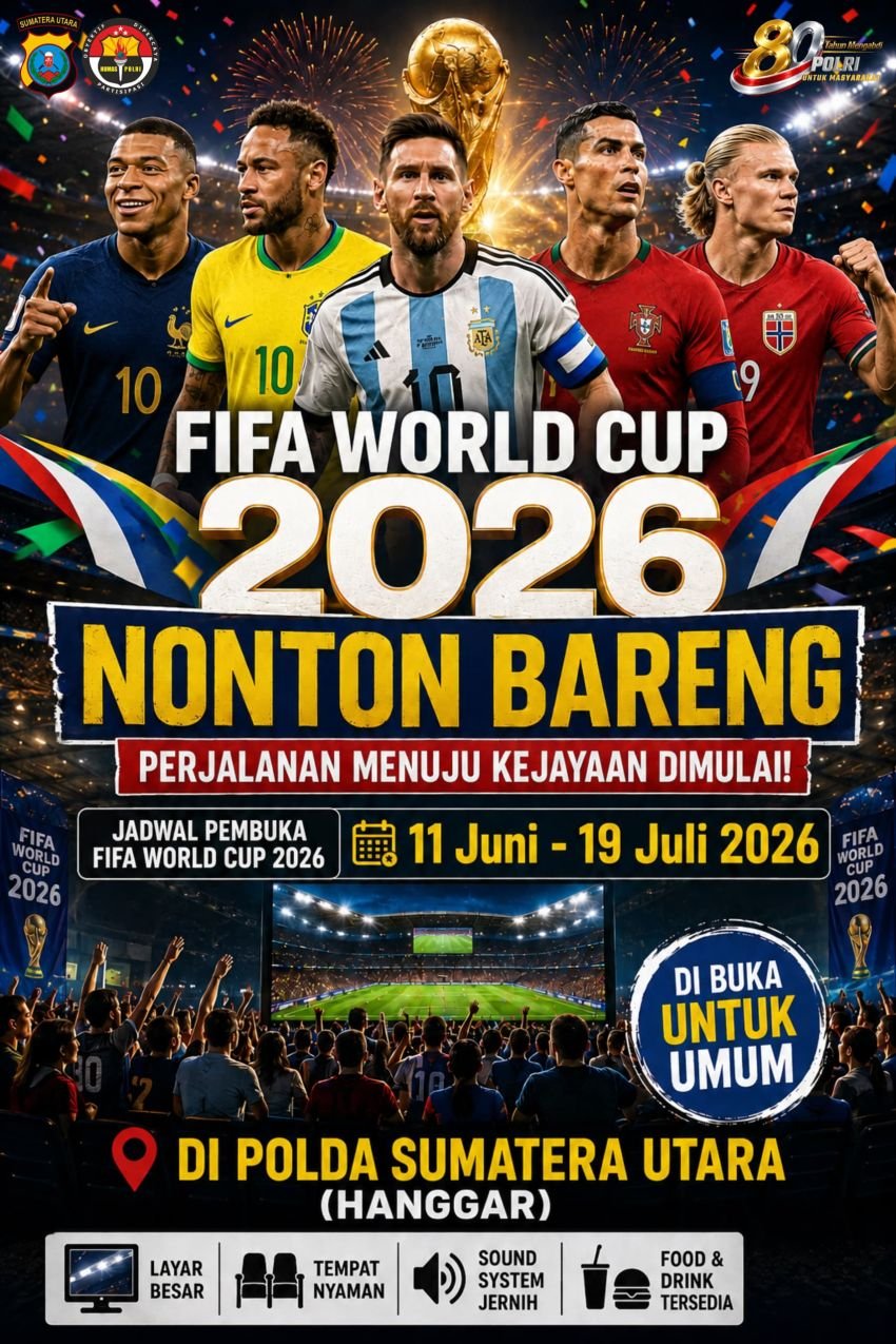 Polda Sumut Dan Jajaran  Buka Nobar Gratis untuk Masyarakat hingga Laga Final