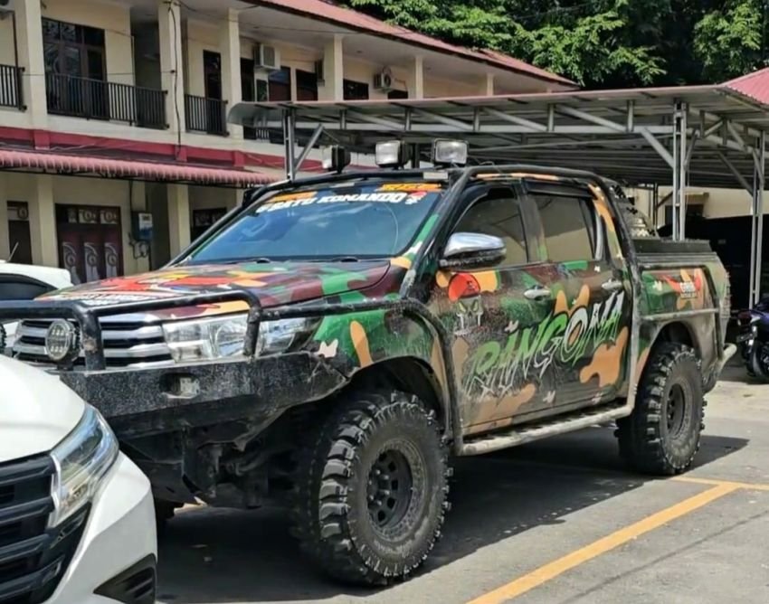 Mobil Loreng  Salah Satu Ormas Yang Diamankan Petugas, Diduga Raib di Polres Langkat