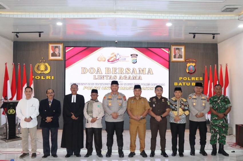 Sambut Hari Bhayangkara Ke-80, Polres Batu Bara Gelar Doa Bersama Lintas Agama dan Santuni Anak Yatim