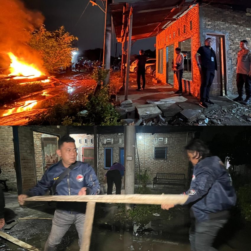 Tim Gabungan Polrestabes Medan Patroli Skala Besar : 280 Personel Gempur dan Bakar Barak Narkoba dan Judi Jermal