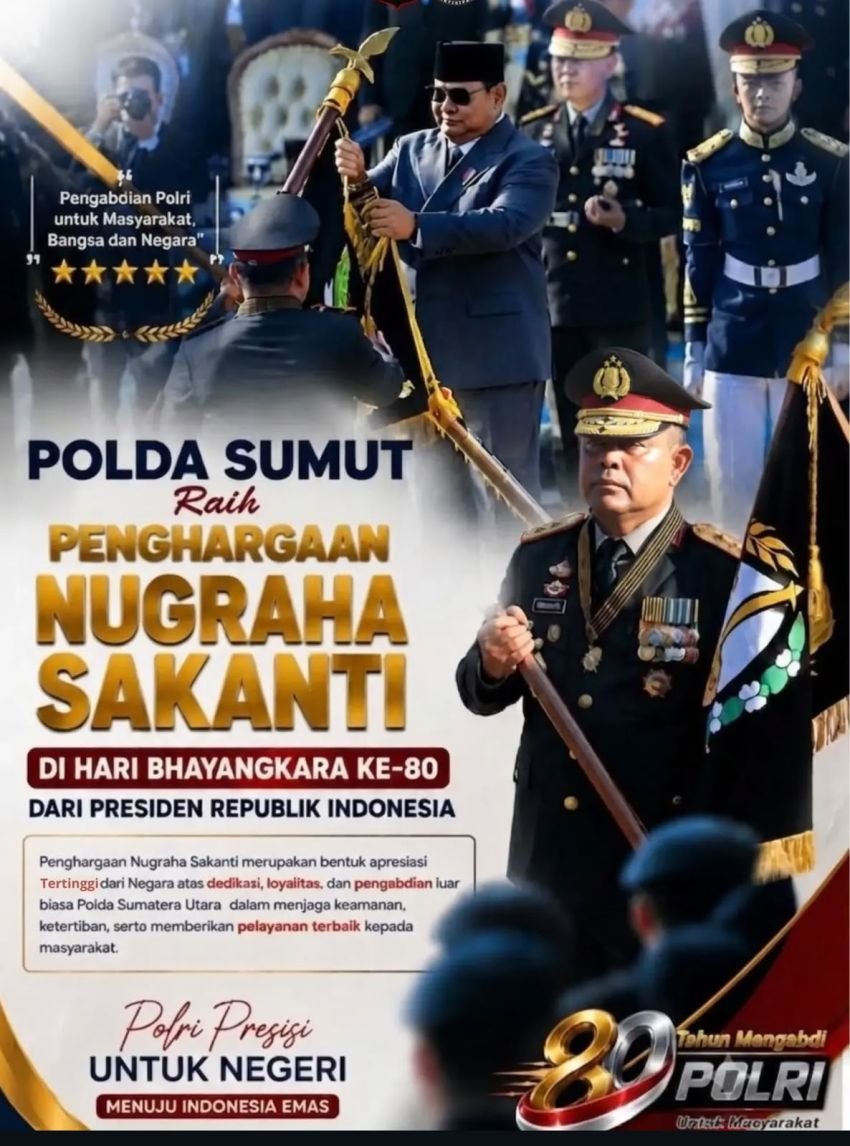 Maruli Siahaan Apresiasi Polda Sumut Raih Nugraha Sakanti dari Presiden RI