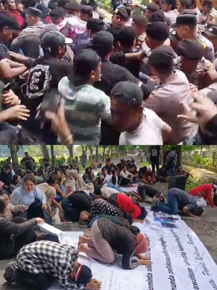 Ratusan Massa Kepung Kantor Bupati Langkat, Tuntut Keadilan Penertiban THM Blue Night