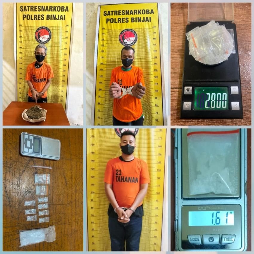 Tiga Bandar Narkoba Ditangkap Polres Binjai