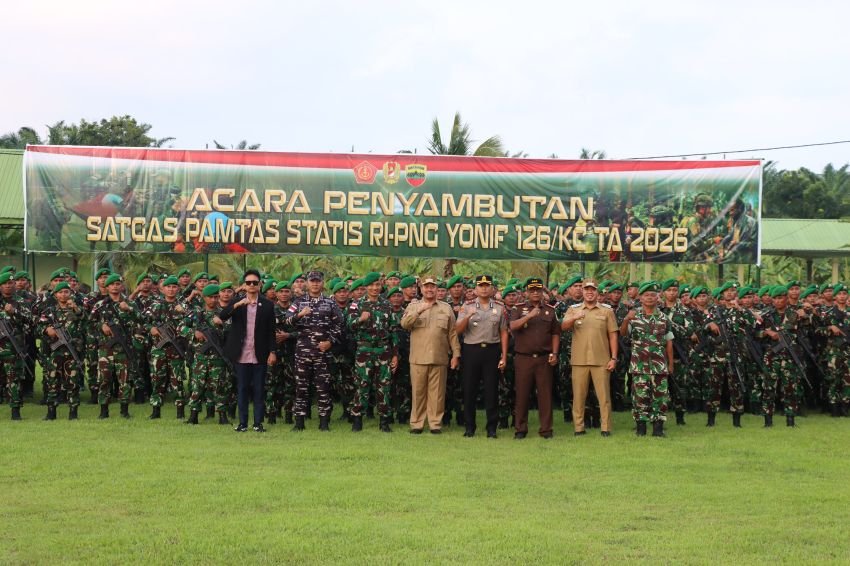 Kapolres Serta Bupati dan Wabup Batu Bara Hadiri Penyambutan Personel Satgas Pamtas RI&ndash;PNG Yonif 126/KC TA 2026