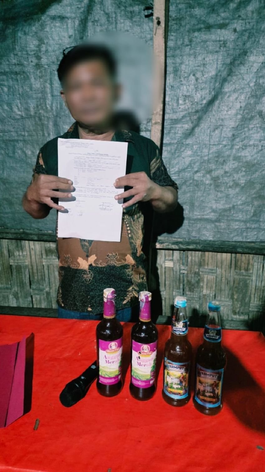 Polsek Dolok Masihul Sita Puluhan Botol Miras Tanpa Izin
