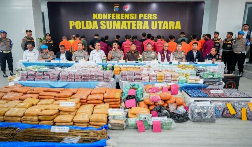 Januari-Juni 2026, Polda Sumut Tangkap 4.628 Pelaku Narkoba, Sita 5,3 Ton Barang Bukti