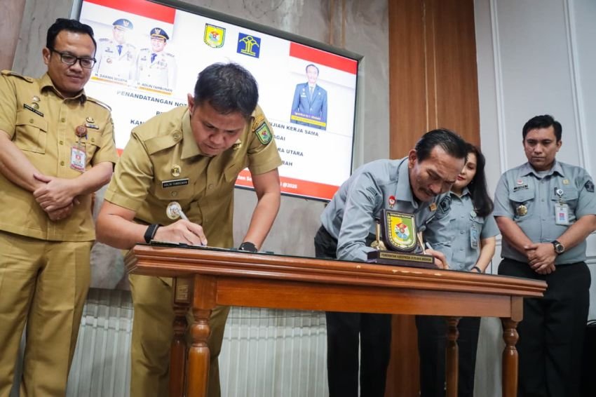 Pemkab Sergai-Kemenkum Tandatangani Perjanjian Pelayanan dan Pembangunan Hukum di Daerah