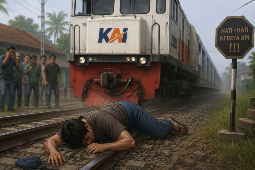 Lagi, Warga Tewas Ditabrak Kereta Api Jalur Medan - Kualanamu : Korban Diduga Lagi Teleponan