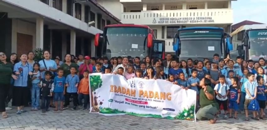 Maruli Siahaan Dukung Pembinaan Karakter dan Iman Generasi Muda Melalui Ibadah Padang dan Bible Camp Sekolah Minggu HKBP Sei Agul Medan
