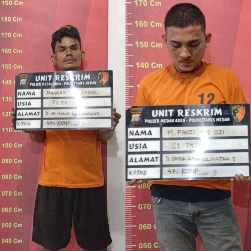 Polsek Medan Area Ungkap Kasus Kejahatan Jalanan, Dua Pelaku Jambret Ditahan