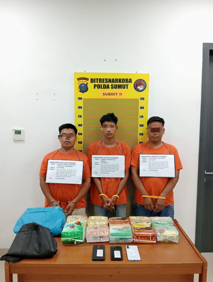 Dijemput di Laut Labura Gunakan Perahu Kayu, Sabu 10 Kg Gagal Edar-2 Kurir dan 1 Pengendali Ditangkap