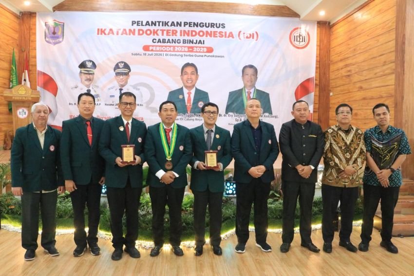 Pelantikan Pengurus IDI Cabang Binjai Periode 2026&ndash;2029, Pemko Binjai Harapkan Sinergi Perkuat Pelayanan Kesehatan