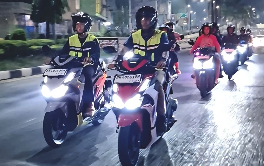 Kobarkan Kebersamaan, Vario Evo Night Ride Kembali Sisir Jalanan Medan