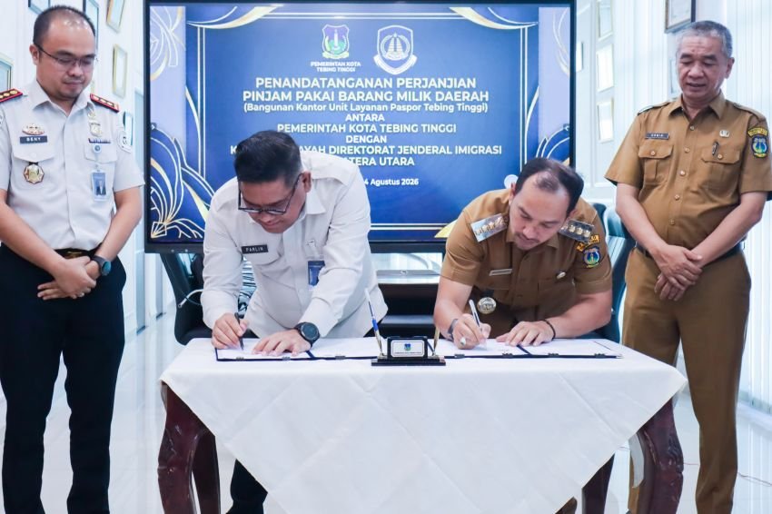Kanwil Ditjen Imigrasi Sumut dan Pemko Tebing Tinggi Tandatangani Pinjam Pakai Gedung Layanan Paspor