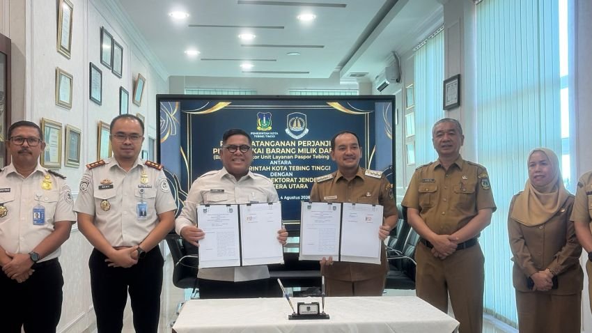 Kanwil Ditjen Imigrasi Sumut dan Pemkot Tebing Tinggi, Perkuat Sinergi Melalui Penandatanganan Perjanjian Pinjam Pakai Gedung Unit Layanan Paspor