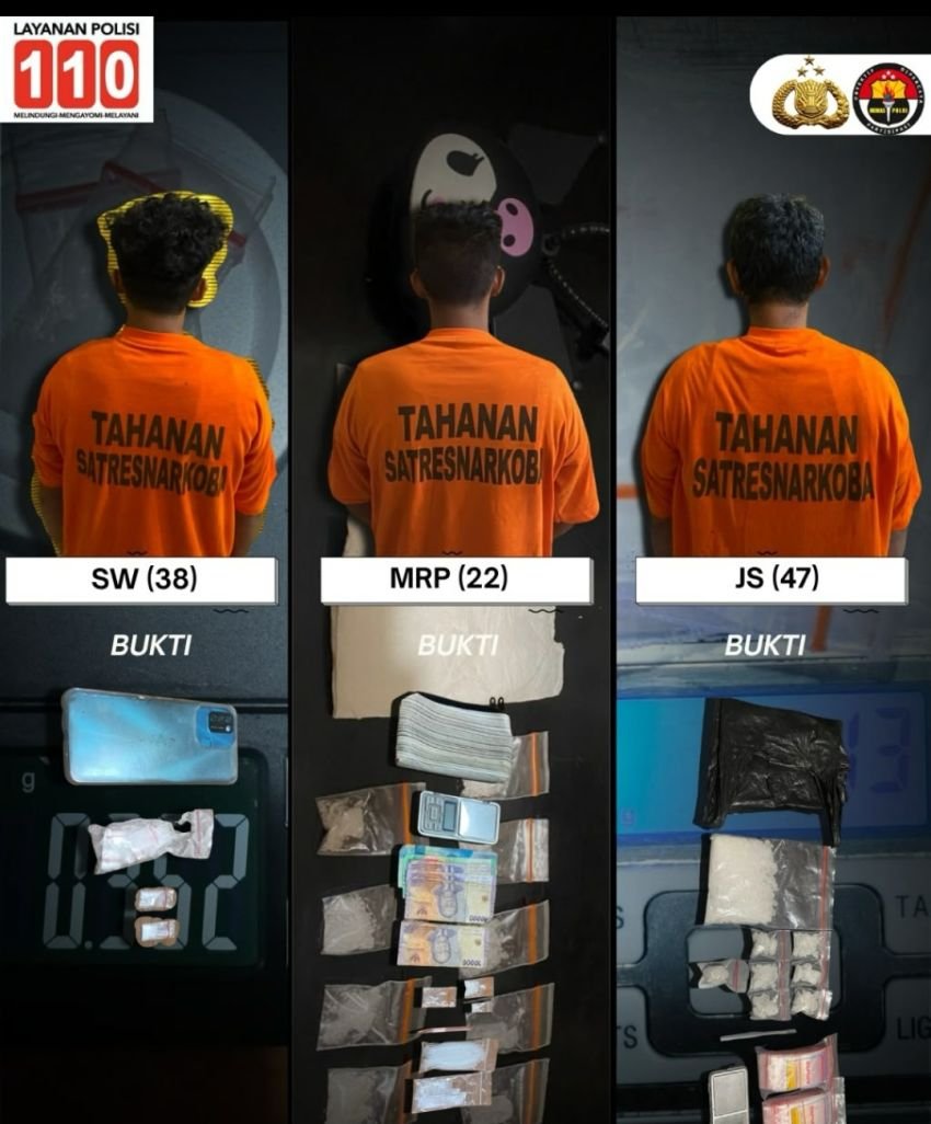 Polres Binjai Tangkap Tiga Pengedar Narkoba
