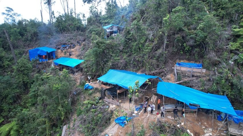 Dipimpin Kapolres Dairi, Tim Gabungan Tertibkan PETI di Pegagan Hilir, 47 Camp Hingga Mesin Dimusnahkan