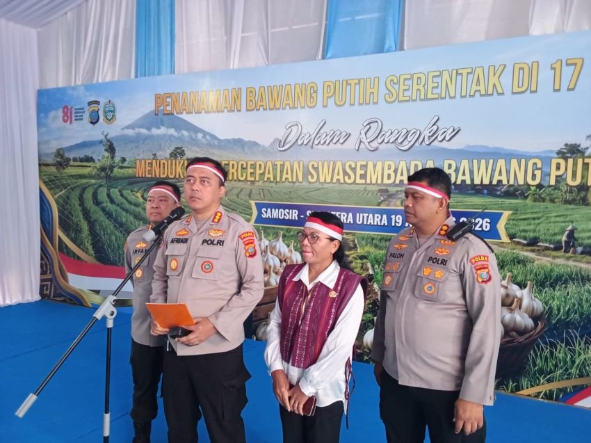Polri dan Pemkab Samosir Gerakkan Penanaman Bawang Putih, Dukung Swasembada Pangan Nasional