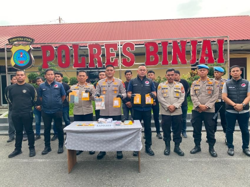 Dalam Waktu Tiga Minggu Polres Binjai Ungkap 18 Kasus Dengan 20 Pelaku