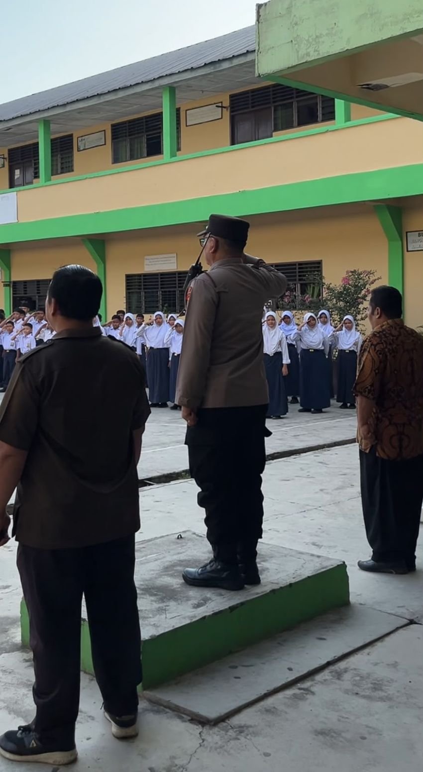 Kanit Samapta Polsek Sunggal Ajak Siswa Yaspend Mulia Tolak Aksi Gank Motor
