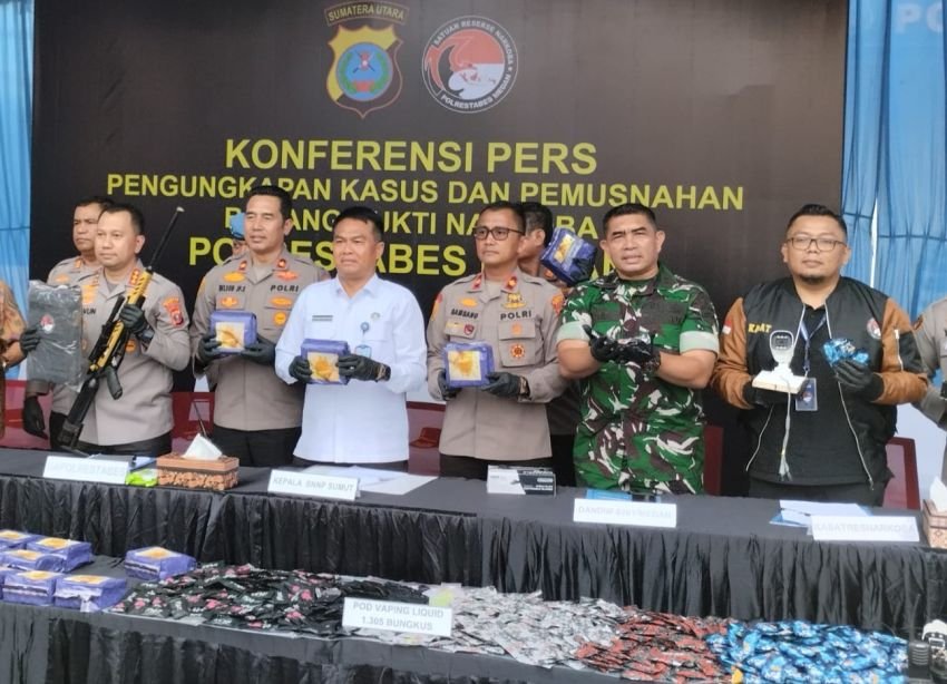 300 Hari Kerja, Polrestabes Medan Ungkap 1187 Kasus, 1434 Bandit Narkoba Dikerangkeng