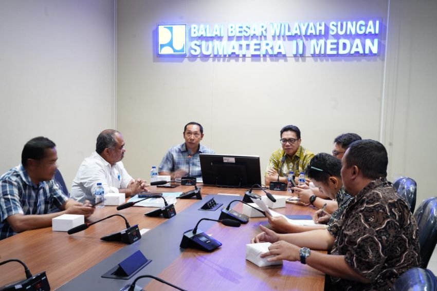 JTP Audensi ke BBWS II Medan, Feriyanto Pastikan Penanganan Perbaikan Tanggul Aek Sigeaon Tahun ini
