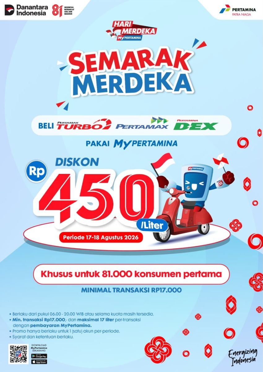 Semarak Merdeka MyPertamina, Pertamina  Sumbagut Hadirkan Diskon Rp450 per Liter