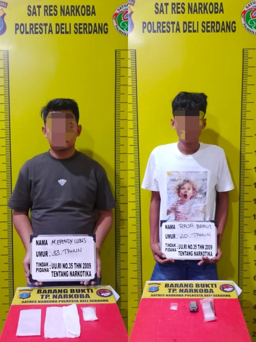 Polresta Deli Serdang Bekuk Dua orang Pengedar Narkoba di Pagar Merbau