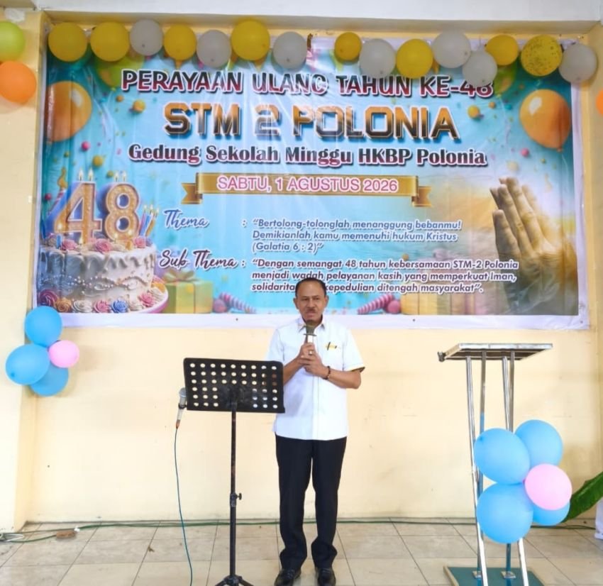 Rangkaian Reses DPR RI di Daerah Pemilihan Sumatera Utara I, Dr Maruli Siahaan Hadiri Ultah STM 2 Polonia Medan