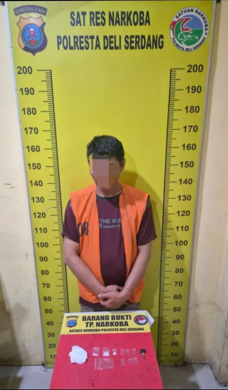 Polresta Deli Serdang Amankan Pengedar Sabu-Sabu, Barang Bukti 2,22 Gram