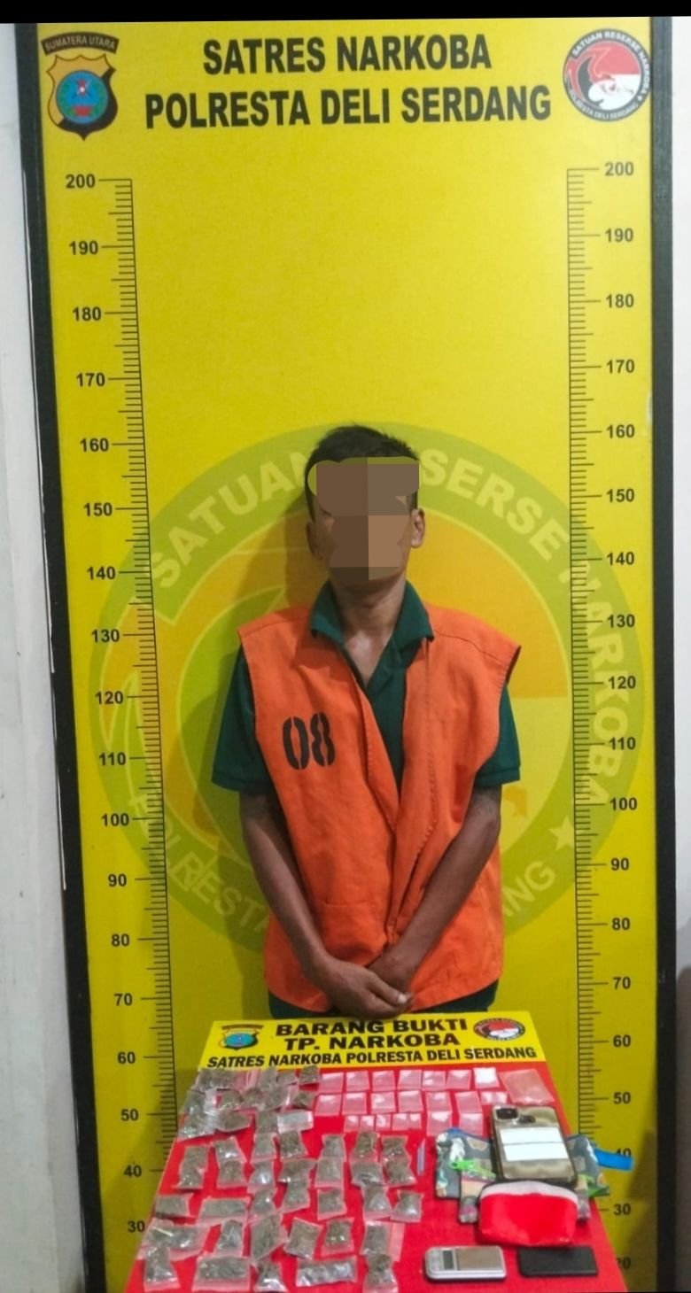 Bekuk Bandar Narkoba, Polresta Deli Serdang Sita 21 Paket Sabu dan 46 Paket Ganja