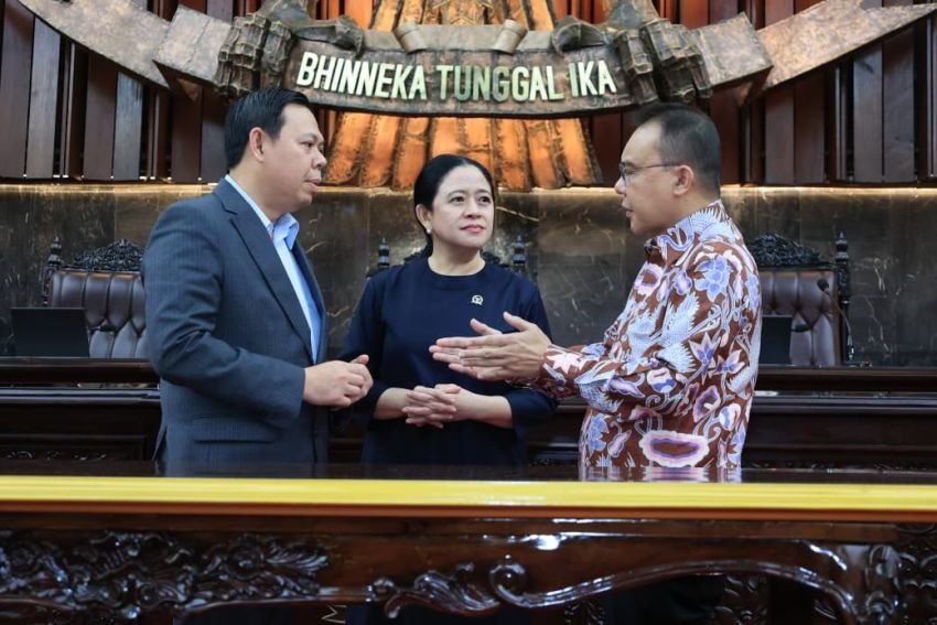 Puan, Dasco, dan Sultan Kompak Inspeksi Ruang Sidang Bersama dan Makan Bakso