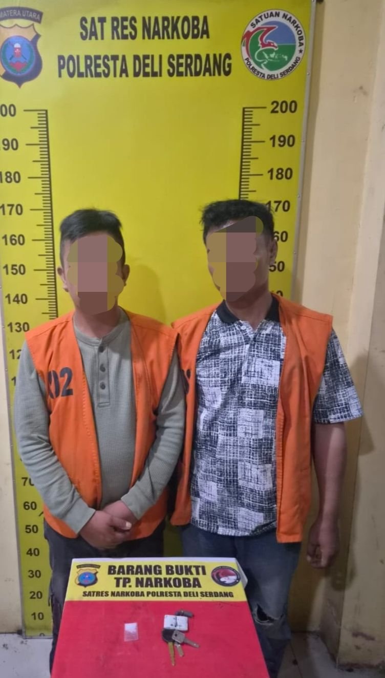 Dua  Warga Sergai Ditangkap Polresta Deli Serdang Bawa Sabu