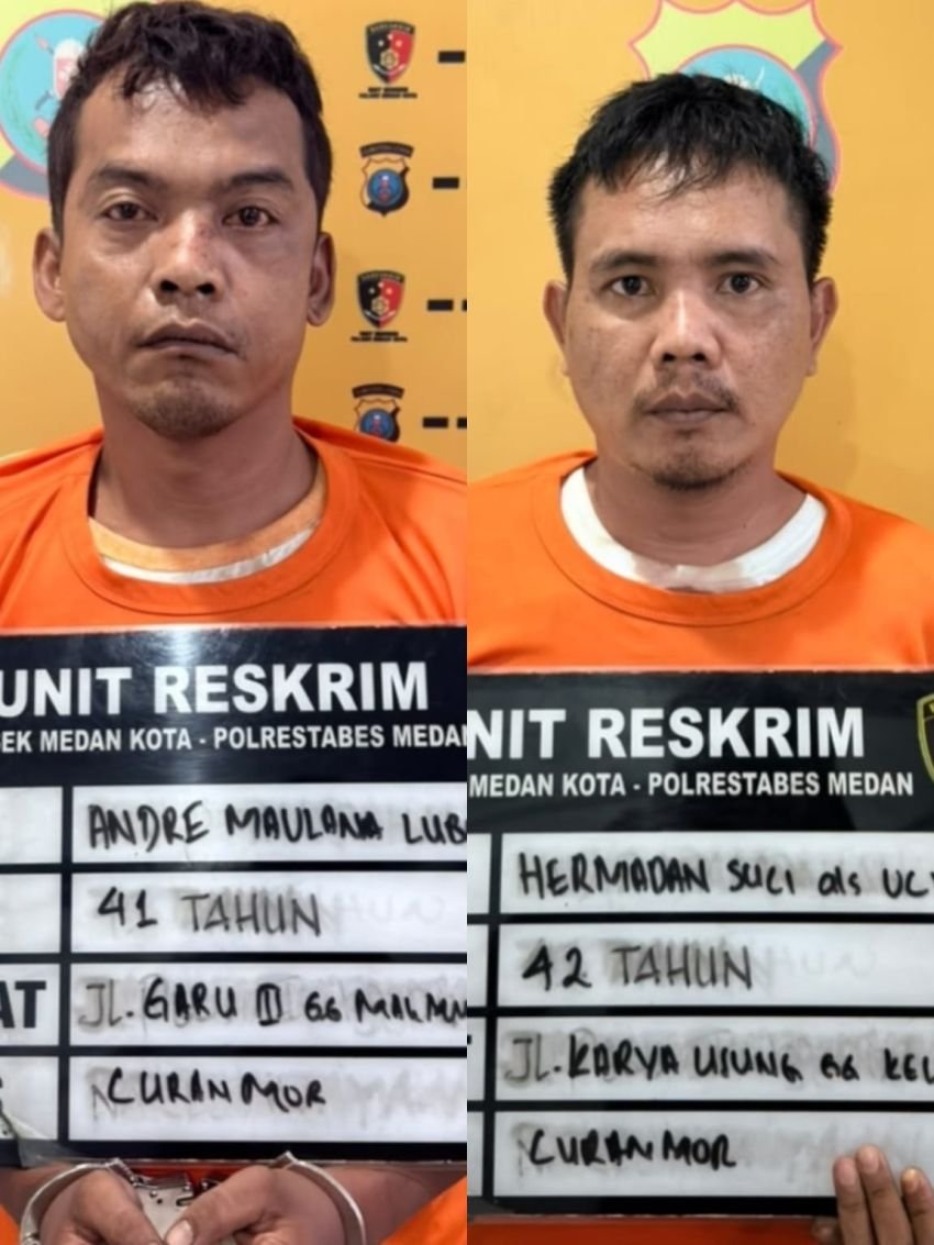 Dua Residivis Spesialis Curanmor Ditangkap, Satu Tersungkur "Dipelor" Polsek Medan Kota, Ini Jejak Kejahatannya Penadah Masih Dikejar