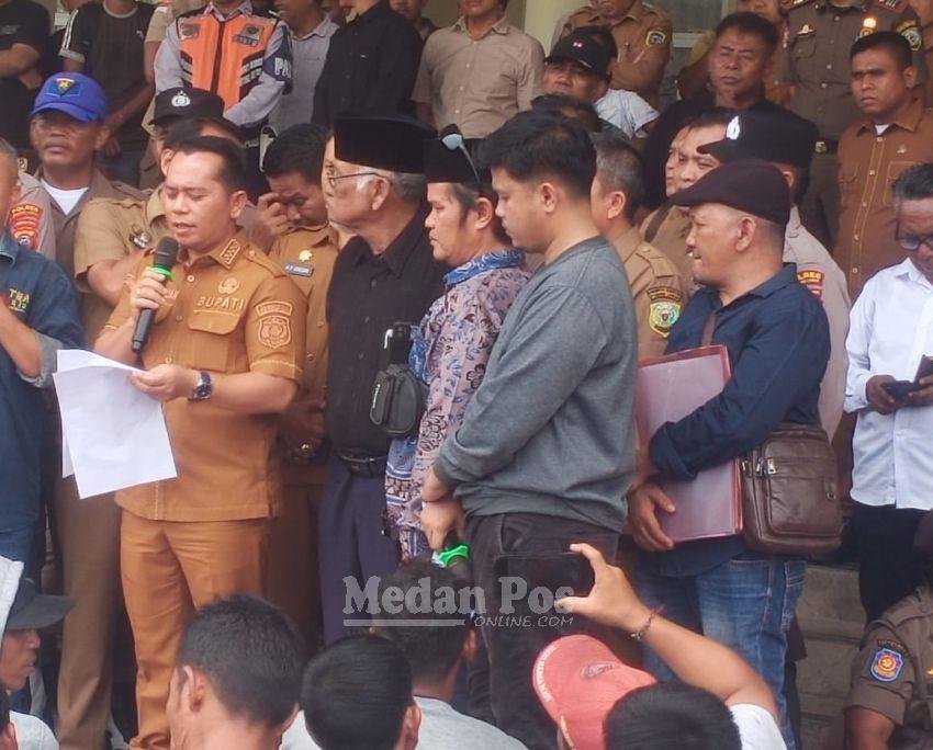 Aksi Unjuk Rasa Damai Masyarakat Pasca Pencabutan Izin/Konsesi PT Sumatera Sylva Lestari (SSL) dan PT Sumatera Riang Lestari (SRL)