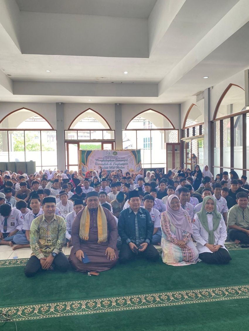 LP Ma&rsquo;arif NU Sumut Gelar Maulid Nabi di Sekolah NU Medan, Dorong Generasi Berakhlakul Karimah