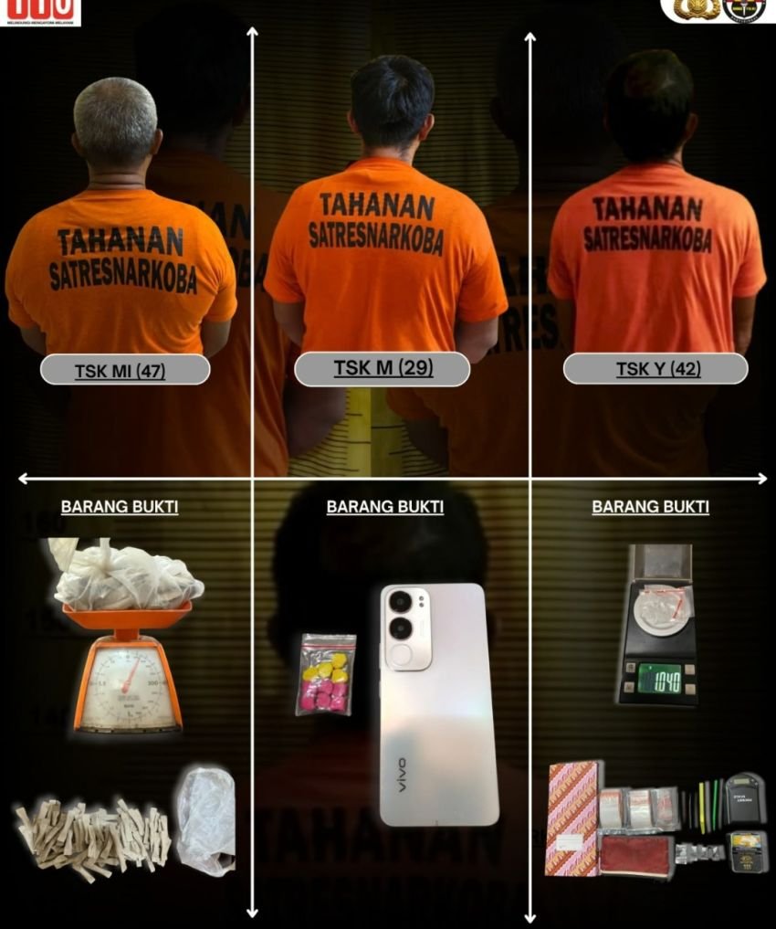 Tiga Terduga Pemilik Narkoba Diciduk Polres Binjai