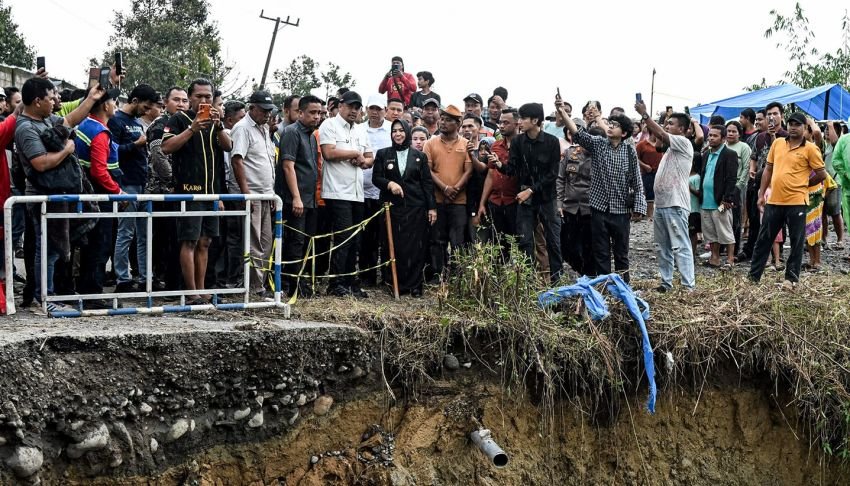 Gubernur Bobby Pastikan Jalan Longsor Pamah Semelir Diperbaiki Oktober
