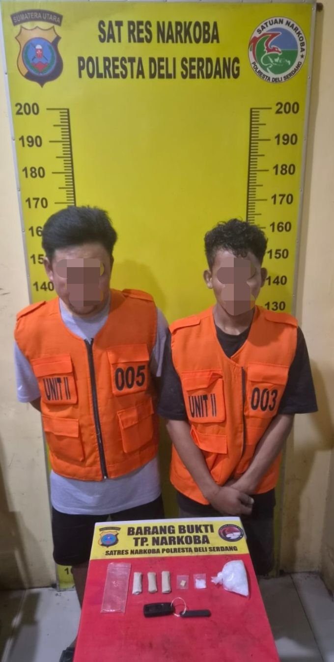Polresta Deli Serdang Amankan Dua Pengedar Narkotika, Sita 82,62 Gram Sabu, Ekstasi dan Ganja