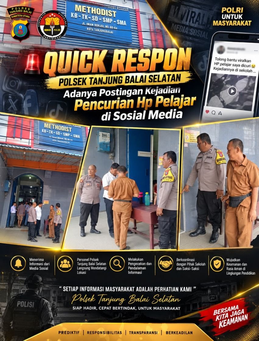 Respon Cepat Polsek Tanjungbalai Selatan Selidiki Kasus Perampasan HP Siswa SMP