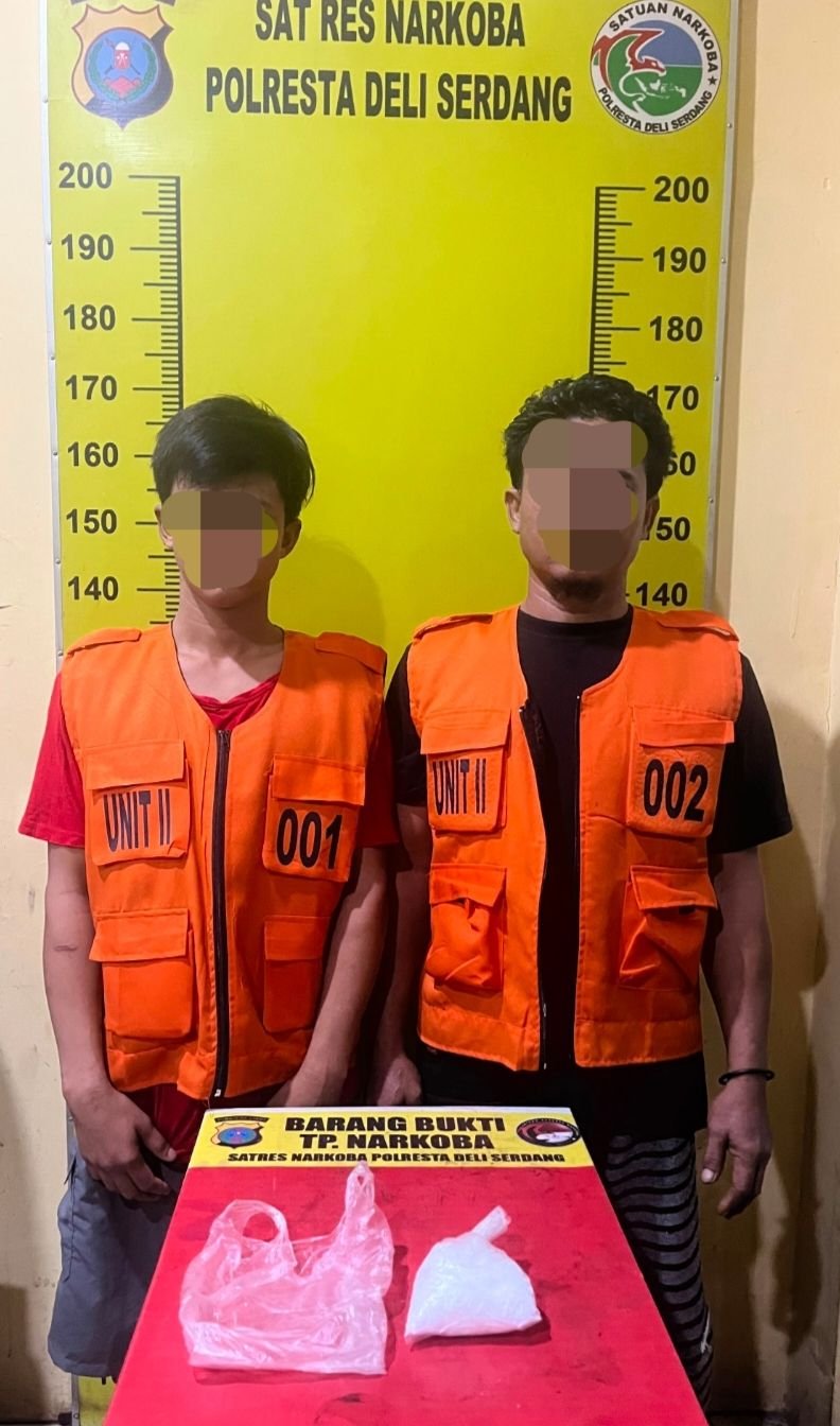 Dua Pria Ditangkap Sat Resnarkoba Polresta Deli Serdang, Sita 153 Gram Narkoba Jenis Sabu