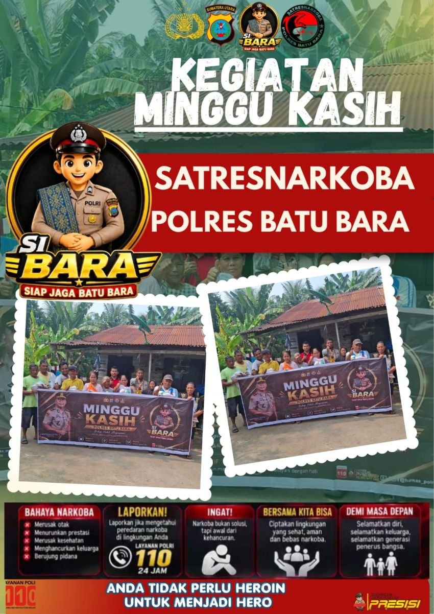 Polsek Jajaran Polres Batu Bara Gelar Minggu Kasih, Salurkan Sembako kepada Masyarakat